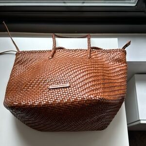 Loeffler Randall leather woven tatia tote